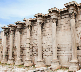 Image showing Hadrian's Library in the Roman Forum of Athens, Greece