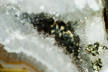 Image showing Quartz-calcite geode