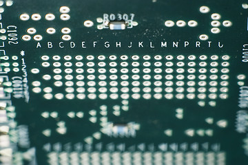 Image showing Motherboard contacts marked with alphabet