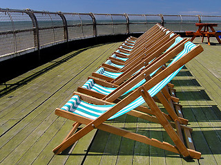 Image showing Deckchairs