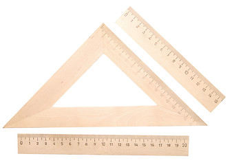 Image showing wooden rulers