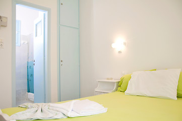 Image showing typical apartment motel room to let Greek Islands Greece