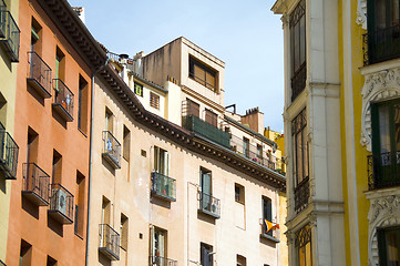 Image showing typical colorful architecture historic Madrid Spain