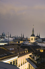 Image showing rooftops historic city center Madrid Spain