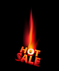 Image showing Hot sale anouncement with big flame