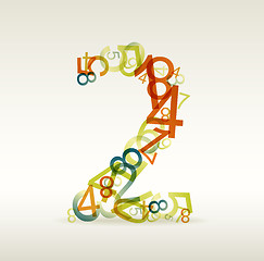 Image showing Number two made from colorful numbers