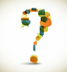 Image showing Question mark made from speech bubbles