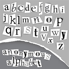 Image showing Anonymous alphabet made from newspapers