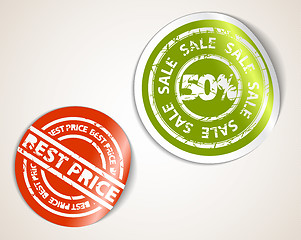 Image showing Set of labels badges and stickers for sale and best price