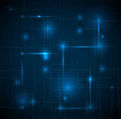 Image showing Abstract dark blue technical background