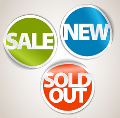 Image showing Set of labels for the new, sold out and discount item