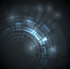 Image showing Abstract dark blue technical background