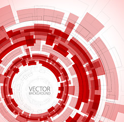 Image showing Abstract red technical background