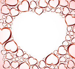 Image showing Valentines background with red hearts