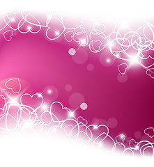 Image showing Love vector background made from white hearts