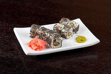 Image showing Sushi with sesame