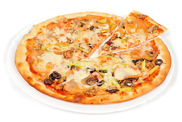 Image showing seafood pizza