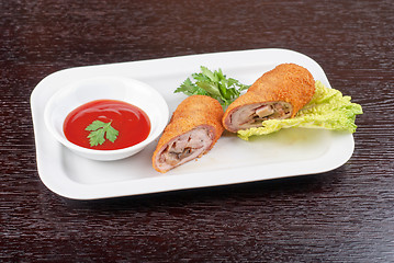 Image showing rolls from pork meat