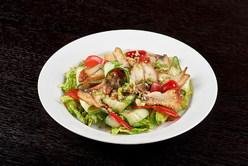 Image showing Salad of smoked eel