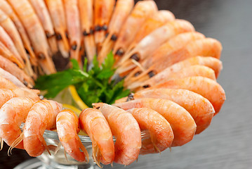 Image showing shrimps with lemon