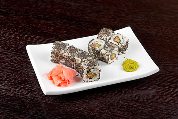 Image showing Sushi with sesame