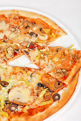 Image showing seafood pizza