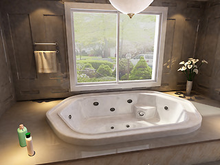 Image showing rendering of the modern bathroom interior 