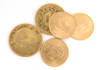 Image showing Gold European coins
