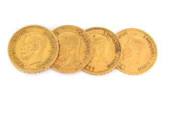 Image showing Four gold Russian coins