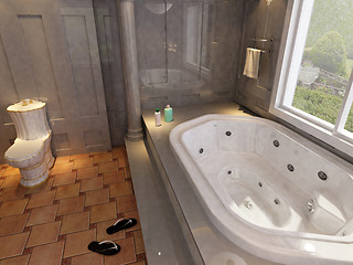 Image showing rendering of the modern bathroom interior 