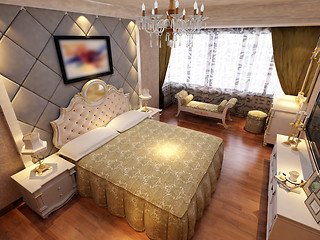 Image showing rendering of home interior focused on bed room 