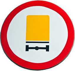 Image showing road sign prohibiting truck