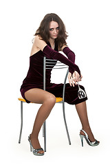 Image showing drunk girl on a chair