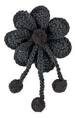Image showing black knitted fabric flower