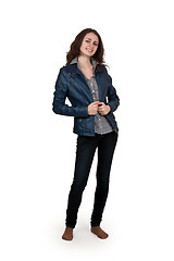 Image showing girl in leather jacket