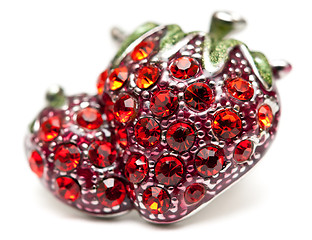 Image showing brooch in the shape of strawberries