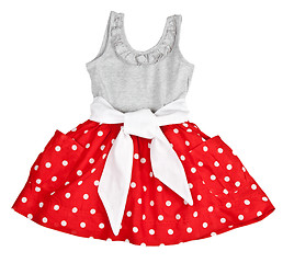 Image showing Red baby dress in polka dots