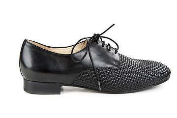 Image showing stylish black leather shoes