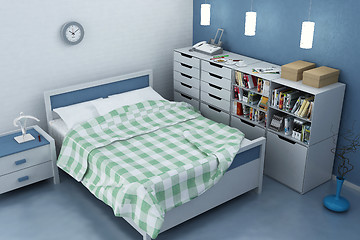 Image showing rendering of home interior focused on bed room 