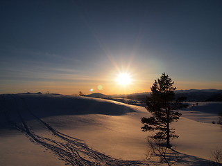 Image showing Sunset in Sogndal