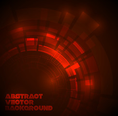 Image showing Abstract dark red technical background