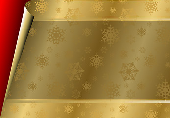 Image showing Christmas card with golden paper / pattern