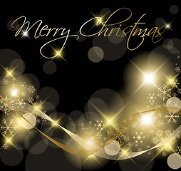 Image showing Black and Golden Christmas background
