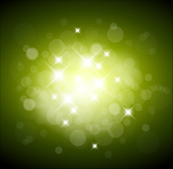 Image showing Green background with white lights