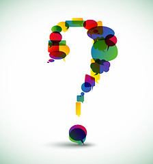 Image showing Question mark made from speech bubbles