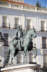 Image showing statue Carlos III Pueta del Sol Madrid Spain