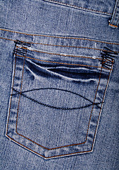 Image showing Blue jeans fabric with pocket 