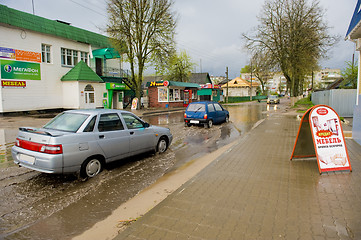 Image showing Russian small town after a rain 