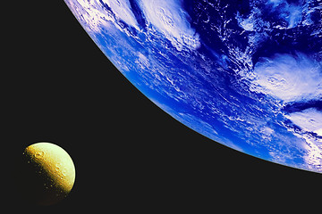 Image showing Planet earth and Moon