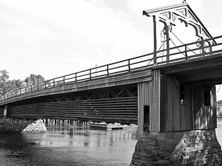 Image showing Old wooden bridge